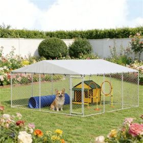 Outdoor kennel, dog house, dog cage, silver