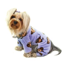 Silly Monkey Fleece Turtleneck Pajamas (Color: lavender, size: L)