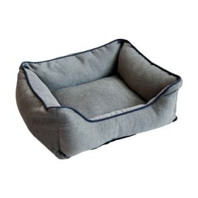 DGS Pet Products Repelz-It Upholstery Chenille Lounger Pet Bed Extra Small Blue/Grey 19" x 15" x 7.1" (Color: Grey/Blue, size: Extra Small)