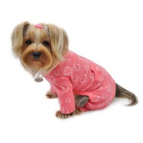 Blush of Love Fleece Turtleneck Pajamas (Color: pink, size: M)